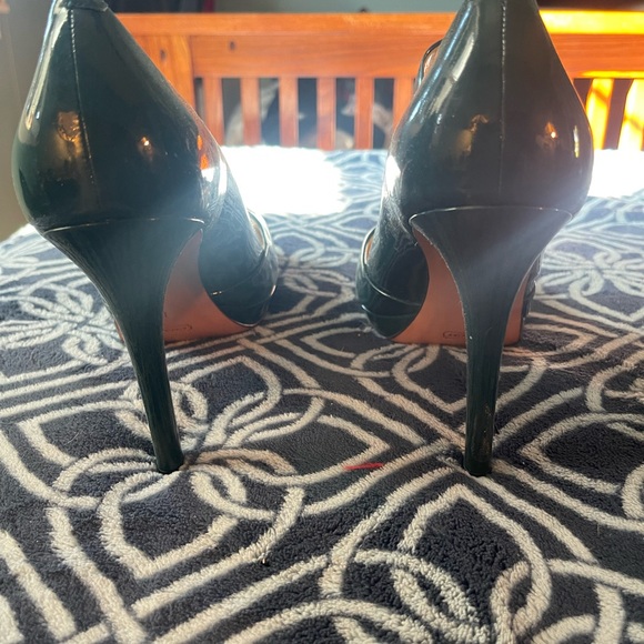 Coach Size 11, dark green 4” stiletto peep toe heels. - Picture 4 of 4